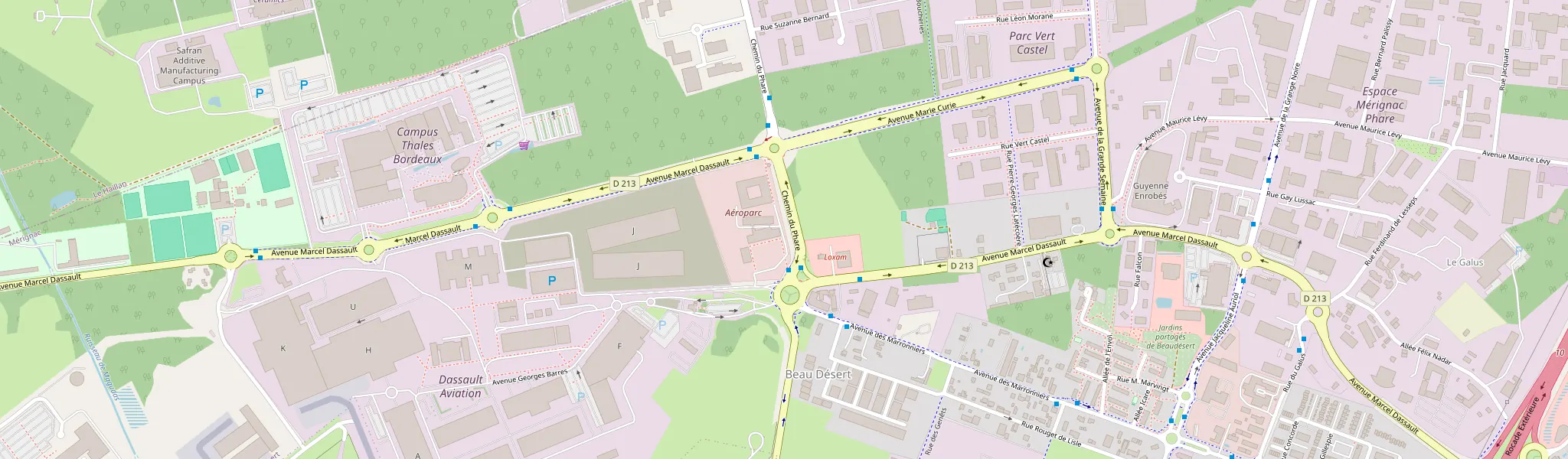 Carte du bureau de PI Project, 58 avenue Marcel Dassault, Mérignac